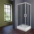 AQUAESTIL Laguna pravokutna,pravokutni paravan s dvoja klizna vrata 70cm,Silver profil,Prozirno