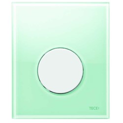 TECEloop staklo, aktivacijska tipka za pisoar uklj. kartušu, staklo mentol zeleno, tipka bijela